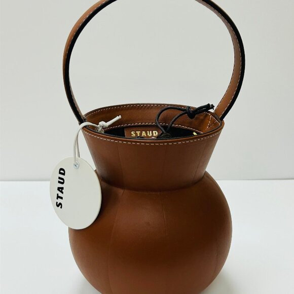 Staud Keaton Red  or brown Leather Bucket Bag or Staud Moreau Macramé Pu… - Picture 6 of 16